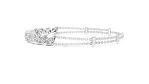 Bracelet en or massif 18 carats avec diamants de laboratoire de formes variées et assemblées, chaîne à maillons pour femme, bijoux fins - Product Image 3