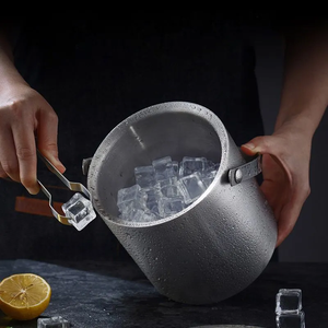 Modern Design Mirror Polished Stainless Steel Ice Bucket <b>Tong</b> for Party Chilled Drinks Eco-Friendly Easy <b>Serving</b> Metal Cooler - Product Image 5