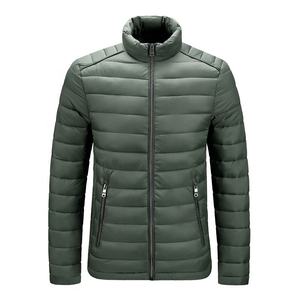 Blouson matelassé léger pour homme, rembourré en coton, fermeture éclair, col montant, coupe-vent pour l'automne - Product Image 2