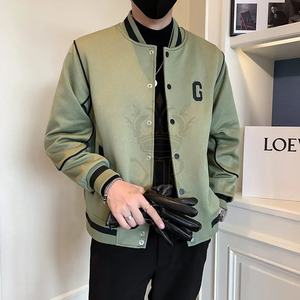 Men Baseball Jackets Button Stand Collar Coats Casual Streetwear 2024 Spring Autumn Slim Fit Outwear <b>Male</b> Hip Hop Bomber Jacket - Product Image 1