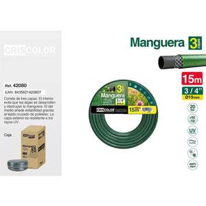 Tuyau d'arrosage de jardin MANGUERA 15M 3/4 Premium pour usage extérieur - Product Image 3