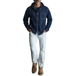 OEM ODM Veste en jean pour hommes Fournisseur en gros Veste en jean bleu Manteau boutonné décontracté à manches longues Fabricant de vêtements à la mode - Product Image 2