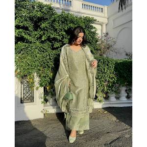 Designer Women's Party Wear Suit Set with <b>Sequins</b> Embroidery Work - Product Image 3