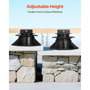 24 Pezzi Blocchi per Pavimentazione con Capacità di Carico 2000 libbre, Supporti in Plastica per Sollevamento Piastrelle 2,36-5,31 Pollici per Decking 60-135 mm H - Product Image 6
