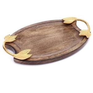 Bandeja de Servicio de Té y Café con Acabado Natural, Bandeja Decorativa de Madera para Uso en el Hogar, Hoteles y Servicios de Catering - Product Image 3