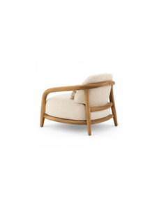 Fauteuil en bois moderne avec dossier confortable en lin, idéal pour le salon, la maison ou la terrasse. - Product Image 2