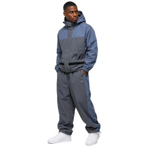 Customized Embroidered Logo Nylon Windbreaker Contrast Color Reflective Trim <b>Waterproof</b> <b>Tracksuit</b> Outdoor Jacket & Joggers Bulk - Product Image 1
