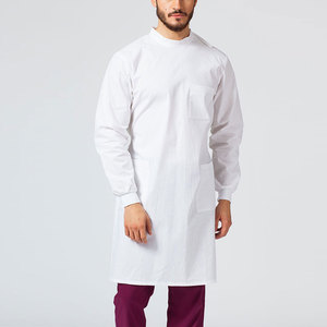 Bata de Laboratorio de Algodón Blanca para Hombre con Nombre de Hospital Personalizado, Manga Larga, Uniforme de Hospital Tejido con Bolsillo - Product Image 1