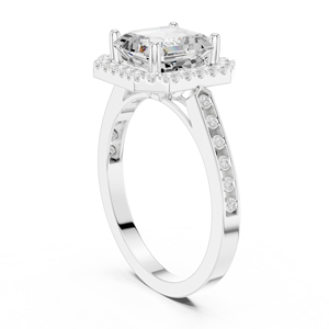 แหวนหมั้นผู้หญิงสุดหรูทำมือระดับพรีเมียม ทองคำขาว 14k เพชรทรง Asscher คุณภาพเยี่ยม เพชรเลี้ยงในห้องปฏิบัติการ และวงแหวนประดับเพชร - Product Image 4