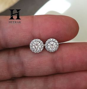 ต่างหูเพชรทรงกลมเจียระไนแบบบริลเลียนท์ ทอง 14K ประดับเพชรแล็บโกรว์แบบเฮโล ได้รับการรับรองจาก IGI และ GIA - Product Image 4