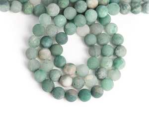 ลูกปัดหินแคลเซโดนีสีเขียวธรรมชาติแบบด้าน เกรดคุณภาพ รูปทรงกลม สำหรับทำเครื่องประดับ สร้อยข้อมือ สร้อยคอ งานฝีมือ DIY - Product Image 1