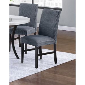 Set di 2 Sedie da Pranzo Moderne in Velluto a Coste Grigio Scuro con Seduta e Schienale Imbottiti, Arredamento per Cucina e Sala da Pranzo - Product Image 3