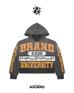 Multi Color Brand University <b>Zip</b> <b>Up</b> Hoodie & Pants Set | Oversized Streetwear Tracksuit | OEM Private Label Manufacturer - Product Image 3