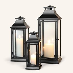 Lanterne à bougie industrielle en métal à fil rond avec insert en tube de verre au meilleur prix - Product Image 4