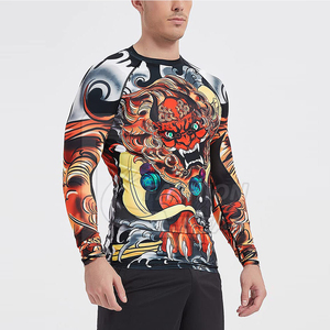 <b>Compression</b> <b>Shirts</b> Long Sleeve Custom BJJ Rash Guard MMA Heat-Transfer Printed <b>Men's</b> Full Sleeve Breathable Eco-Friendly Quick - Product Image 4