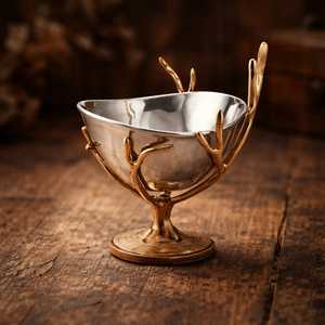 Frutero de Metal Dorado de Lujo con Diseño de Rama, Centro de Mesa Decorativo para el Hogar y Bodas - Product Image 4