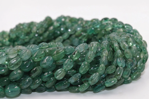 Excelentes cuentas de forma ovalada lisa de 4-7 MM de Esmeralda zambiana Natural para la fabricación de joyas - Product Image 3