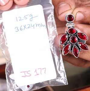 Wholesale Supplier Oxidized Silver <b>Garnet</b> Bezel Set Flower Drop <b>Earrings</b> Boho Wedding Statement Jewelry Wholesale Bulk Women's - Product Image 6