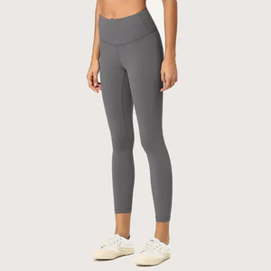 High Waist Seamless Yoga <b>Leggings</b> Full Length Solid Blue Spandex Nylon Pants Elastic Waist Fitness Wear - Product Image 5