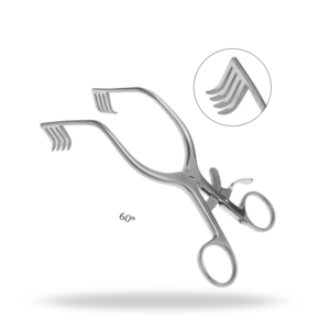 Rétracteurs cérébellaires Adson angulaires à 60°, 18 cm, auto-fixants, pour neurochirurgie, pour l'exposition de la fosse postérieure - Product Image 1