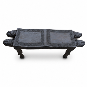 Banco Artesanal de Madera Maciza Tallado a Mano, Estilo Antiguo, para Sala de Estar, Entrada, Decoración del Hogar - Product Image 1