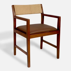 Silla de Madera Maciza Premium con Ratán Tejido a Mano, Muebles Escandinavos Minimalistas para Restaurantes y Hostelería - Product Image 1