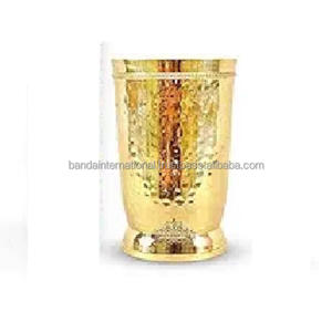 Vasos de Metal con Color naranja, Material de latón, copa de vidrio de agua con hermoso diseño de grabado, parte superior y Base - Product Image 5