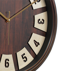 Horloge murale moderne avec base en bois, cadran élégant et mouvement silencieux pour la décoration de la maison ou du bureau - Product Image 6