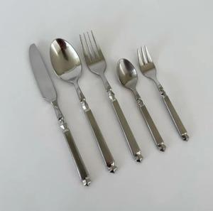 Ensemble de couverts en or rose, acier inoxydable poli miroir, résistant à la rouille, fourchette, couteau, cuillère, élégant, pour mariage - Product Image 5