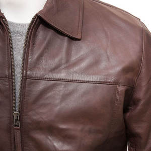 Men's Vintage Brown Genuine <b>Leather</b> Bomber <b>Jacket</b> with Full Zip Closure Premium Men's <b>Leather</b> Flight <b>Jacket</b> Classic Rib Knit - Product Image 2