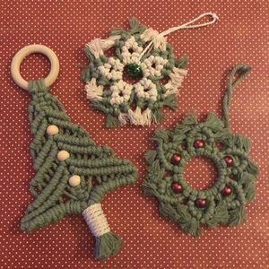 Ornement d'arbre de Noël en macramé fait à la main décor de Noël cadeau de remerciement en gros du Vietnam - Product Image 3