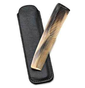 Peigne en corne de buffle pour coiffure, artisanat naturel de qualité supérieure, revêtement en cuir, corne de bœuf blanche, peigne classique professionnel - Product Image 6