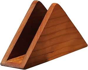 Caja de pañuelos triangular de madera marrón de lujo, organizador de pañuelos hecho a mano con acabado natural, decoración para el hogar, para restaurantes y cafeterías - Product Image 5