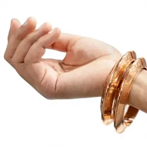 Handcrafted Organic Lattice <b>Engraved</b> Solid Copper Wrist Cuff <b>Bangle</b> Fashionable Metal Jewelry Exquisite Design - Product Image 3