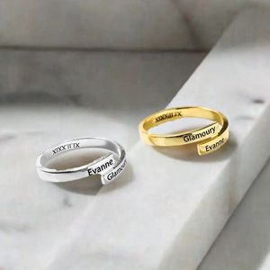 Anello Moda in Argento Sterling con 2 Nomi, Realizzato a Mano - Product Image 4