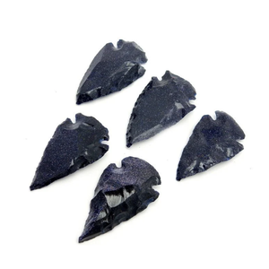 Puntas de flecha de piedra natural, cristal de goldstone azul, puntas de flecha de jaspe elegante curativas, gemas, venta al por mayor de cristales - Product Image 3