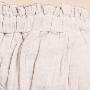 Organic Muslin Sleeveless Frill Top with Bloomer <b>Set</b> Premium Quality Latte + Oatmeal Baby Clothing - Product Image 6