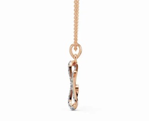 Pendentif Lettara Initial N en diamant de laboratoire de 0,569 carat, collier lettre 22 pièces en or jaune, rose ou blanc 9K, 14K, 18K, cadeau de bijoux - Product Image 2