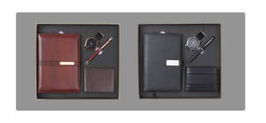 Ensemble cadeau de carnet en cuir PU avec design personnalisé en relief, stylo, porte-clés, porte-cartes, boîte cadeau de couleur personnalisée - Entreprise - Product Image 4