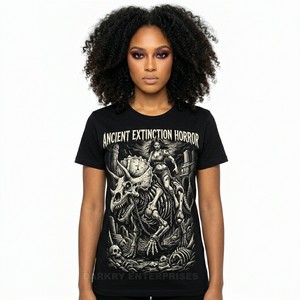 เสื้อยืดผู้หญิงลายกราฟิกแบบวินเทจสไตล์โกธิค พิมพ์ลายสกรีน ผ้าฝ้าย สตรีทแวร์ ขายส่ง - Product Image 5