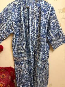 Peignoir Kimono Léger et Respirant en Coton à Col en V avec Cordon de Serrage, Imprimé Floral et Oiseaux, pour Femme, Idéal pour le Bain, le Spa et la Plage - Product Image 6