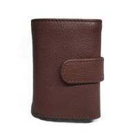 Dompet Kulit Asli Promosi Harga Grosir Logo Kustom, Tempat Kartu & Koin, Aluminium, RFID, Pria, Kancing & Ritsleting