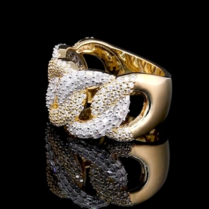 Luxury Moissanite Diamond <b>Ring</b> 925 Sterling Silver Interlocking Geometric <b>Statement</b> <b>Ring</b> for unisex - Product Image 5