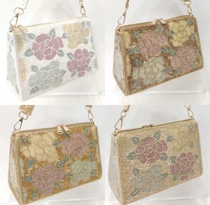 Fashion Women's Embroidered <b>Mirror</b> Mosaic Clutch Bag Handmade Wedding Bridal Party Sling Purse <b>with</b> Metal Chain - Product Image 2