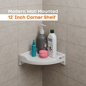 Estante Esquinero de 12 Pulgadas para Baño, Ahorra Espacio, Organizador de Metal y Madera Resistente a la Oxidación para Lavabo Grande - Product Image 2