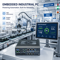 Mini PC Industrial con Windows 11, Computadora Integrada, 6 Puertos Ethernet, 2 Puertos COM, DIO, DC24V, Montaje en Pared, para Control de Movimiento y Fábrica Inteligente