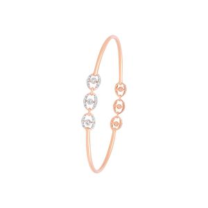 Brazalete de Oro Rosa de 14K con Tres Círculos de Diamantes Redondos - Product Image 2