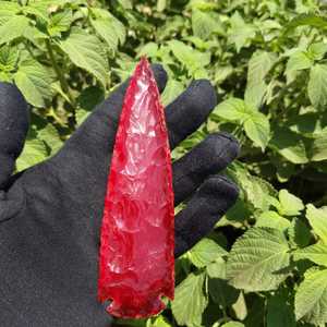 Vente en gros de pointes de flèche en cornaline rouge naturelle et obsidienne, 6 pouces, sculptées à la main, pierres précieuses en cristal - Product Image 2