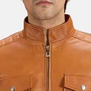 Veste en cuir personnalisée avec impression de logo, vêtements de motard élégants pour hommes, fournisseur d'usine, veste d'hiver pour hommes - Product Image 6