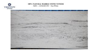 Revêtement mural en pierre de marbre 100% naturel blanc marin, décoration de sol, meilleur prix en Inde, offre à prix le plus bas, villa, maison, bureau - Product Image 3